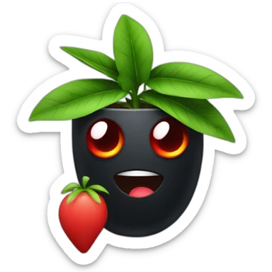 Plants black with one eye and red leaf sticker
