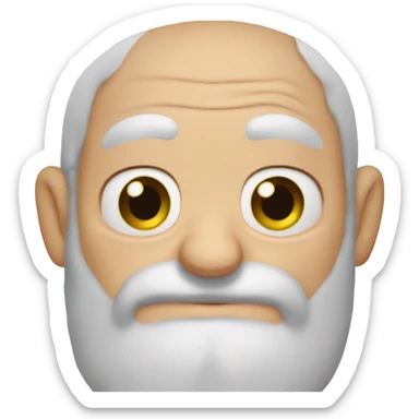 Old bald whitebeard hazel eyes no eyebrows  sticker