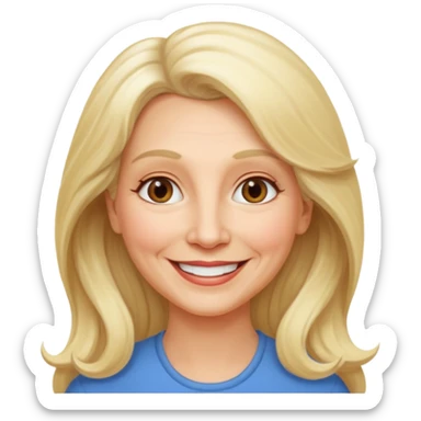 Femme 65 ans blonde cheveux long souriante sticker