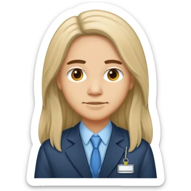 civilian long haired juror with nametag sticker