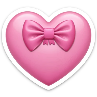 pink heart with bow in it  sticker