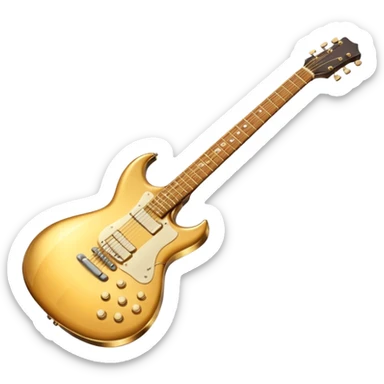 cinematic-realistic-guitar,-polished-metal,-warm-golden-reflections-dancing-along-its-surface,-soft-hands-carefully-positioned-over-the-keys,-glowing-with-an-elegant-and-airy-charm. sticker