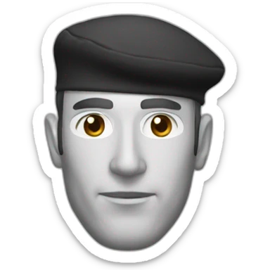 french man beret baguette sticker