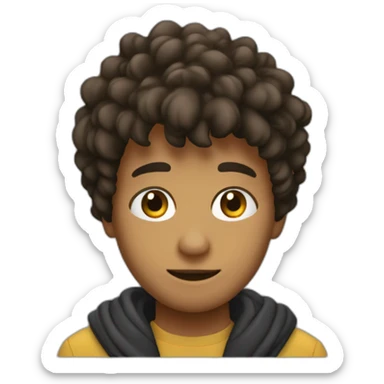 un chico joven,de pelo castaño con flequillo y con sudadera negra sticker