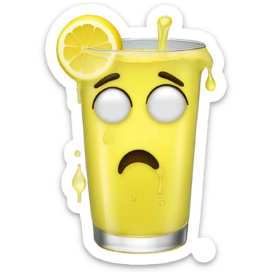 a crying emoji thats crying lemona sticker