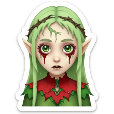 woman elf zombies sticker