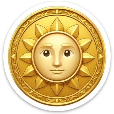 Heavenly Golden Coin Magic Fantasy Low Poly sticker