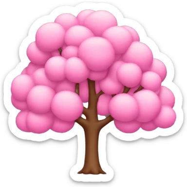 Pink tree with white bow sticker