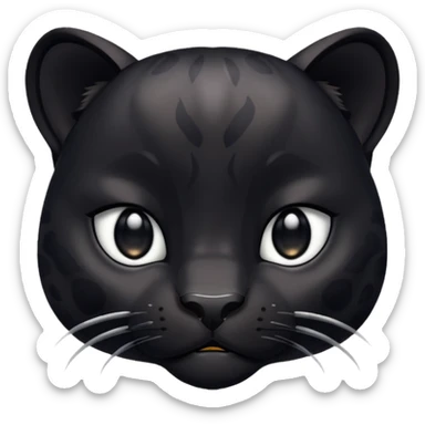 Adorable black panther with pleading eyes sticker
