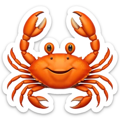 summer-themed emoji of a crab sticker