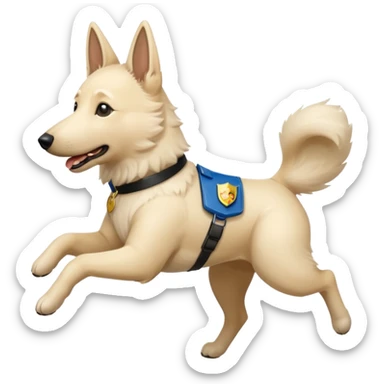 White belgian Shepard Runs away from police car sticker