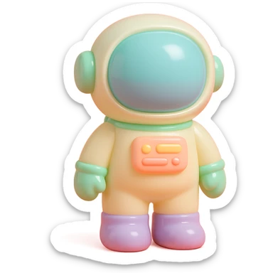 astronaut character in vinyl figure style sticker