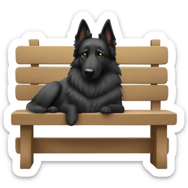 Belgian shepherd dog sleeping in a bench sticker
