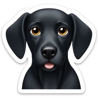 Medium sized black dog with little white spots  sticker