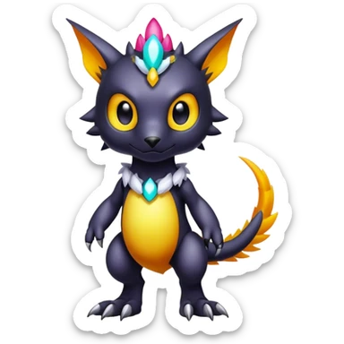 Cute cool colorful dark fantasy-Digimon-animal-hybrid full body sticker