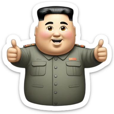 super fat Kim jong un and Nike LOGO and thumbs up sticker