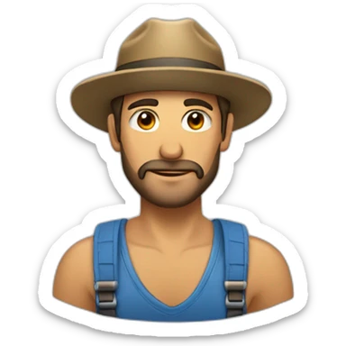 Hombre asombrado con gorra y barba de candado sticker