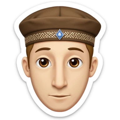 fai un uomo con il naso lungo che pende tipo vilager di Minecraft però mettigli un cappellino ebreo e le ciocche ebree ai lati sticker