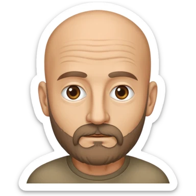 Give me a stalker emoji of a tall skinny bald Italian with scruf beard in his 50s  sticker