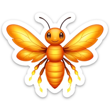 Firefly with wings made out of fire sticker