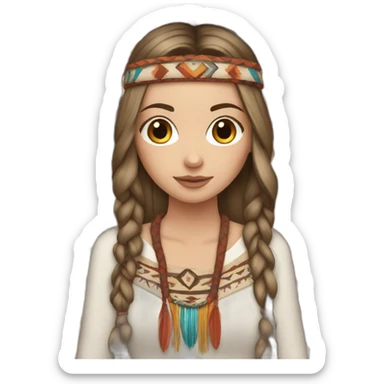 White girl with native American cloths sticker