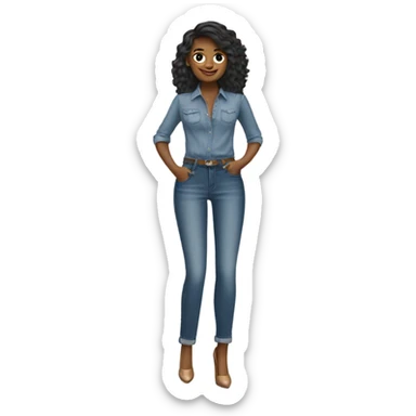 Jeans, blouse, heels  sticker