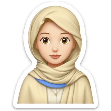 A woman wearing a cream pashmina who likes to walk sticker