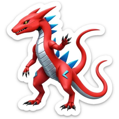 Shiny Cool Futuristic Smooth Salandit-Zeraora-Lombax-Sergal-Zangoose-Cyclizar-Genesect-Pokémon, full body sticker