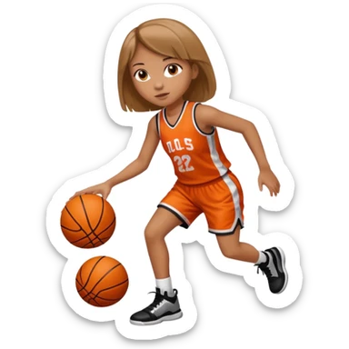 basketball playing girl sticker