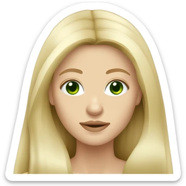 Blonde Slavic women with long hair and green eyes  sticker