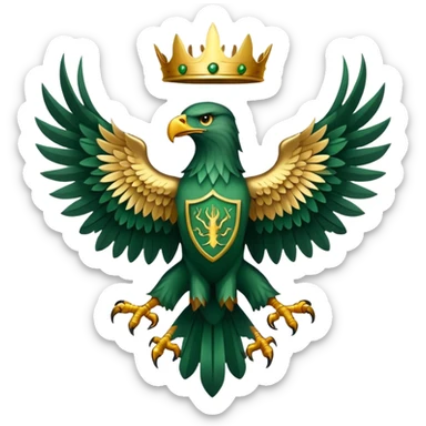 Game of thrones style eagle Sigil in green Colors sticker