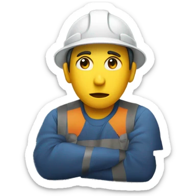 factory worker is tired and dirty sticker