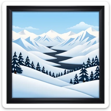 An Alaskan snowy winter back drop to be used in the style of "duck hunt" the bottom 30% needs to contain landscape and the top 70% needs to be blank space. More graphic detail in a 3D style. sticker