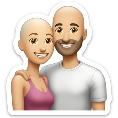 Happy-secret-couple-bald-guy sticker