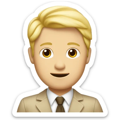 Un seul homme blond, en costume trois pièces de couleur beige sticker