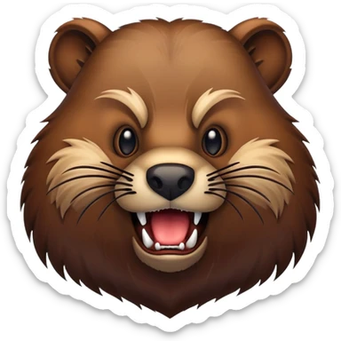 brutal beaver with a black beard sticker