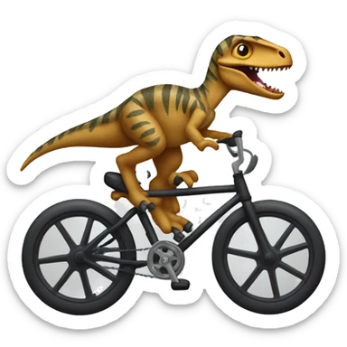 A velociraptor on a bike sticker