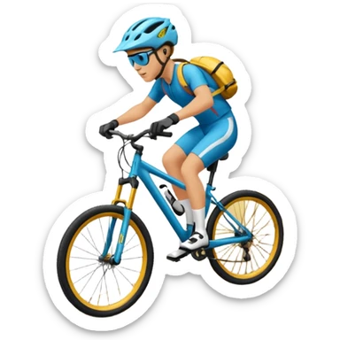 Bicicleta downhill , ciclista montado, montaña sticker