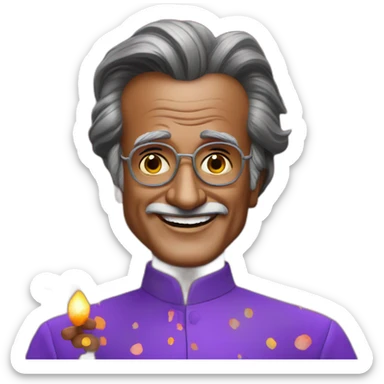 rajinikanth celebrating Diwali festival India sticker