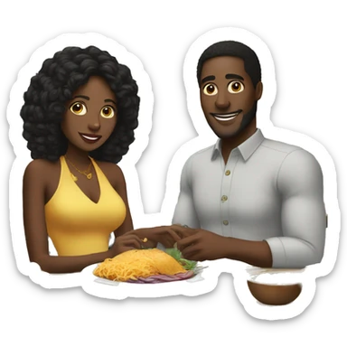 Black wife gives white husband meal sticker