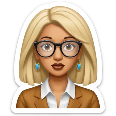 rapper Cardi B wear glasses sticker