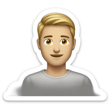 face of a young entrepreneur male short beard dark blond short hair sticker