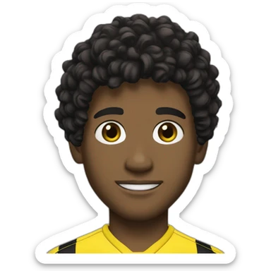 Borussia Dortmund player with a brown skin black short black curly hair sticker