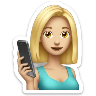 blonde-girl-with-phone sticker