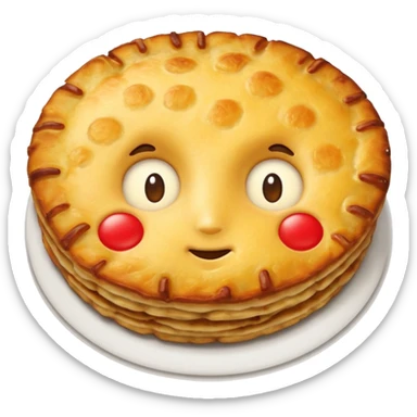 emoji of a Swiss rösti, round, golden and crispy sticker