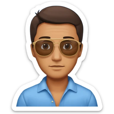 hombre viendo un bote sticker