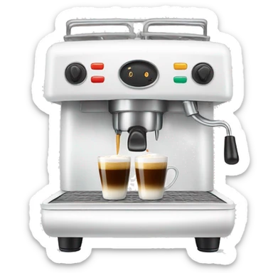 white espresso machine sticker