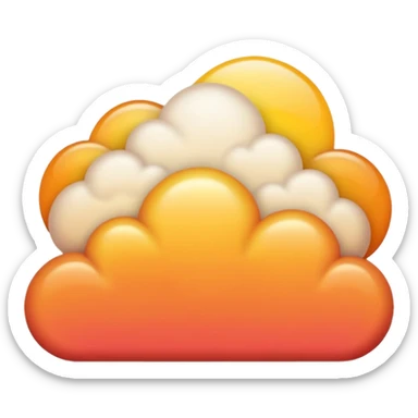 A golden sunset cloud with warm gradient tones. sticker