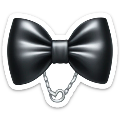 black bow with a silver heart bow in the center sticker