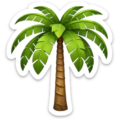 Palm Tree: cartoon flat body leafs sticker